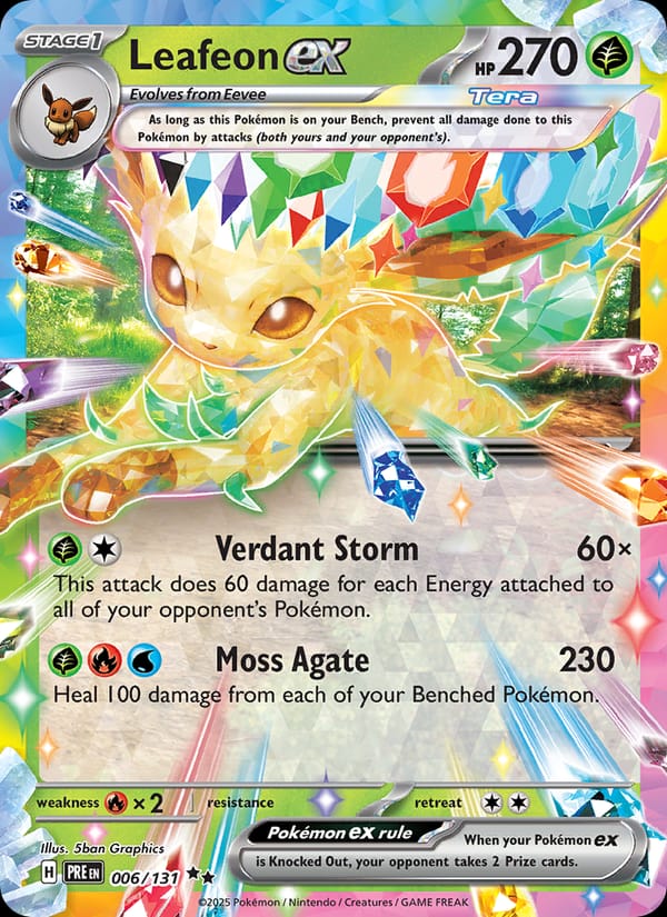 Leafeon ex 006/131 Prismatic Evolutions Pokémon card