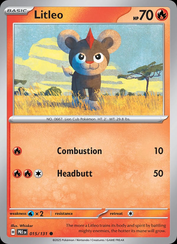 Litleo 015/131 Prismatic Evolutions Pokémon card