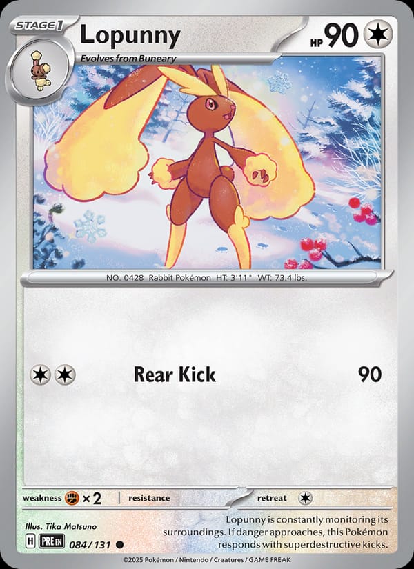 Lopunny 084/131 Prismatic Evolutions Pokémon card
