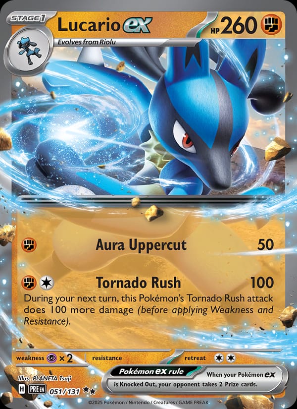 Lucario ex 051/131 Prismatic Evolutions Pokémon card