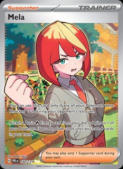 Mela 140/131 Ultra Rare – Prismatic Evolutions Pokémon card