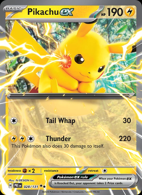 Pikachu ex 028/131 Prismatic Evolutions Pokémon card