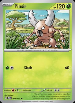 Pinsir 003/131 Common – Prismatic Evolutions Pokémon card