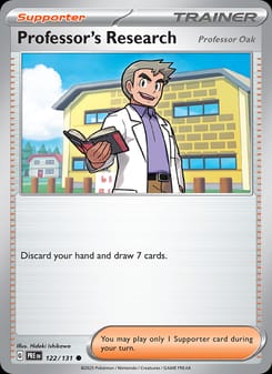Professor's Research 122/131 Common – Prismatic Evolutions Pokémon card