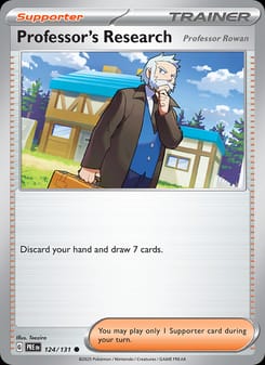 Professor's Research 124/131 Common – Prismatic Evolutions Pokémon card