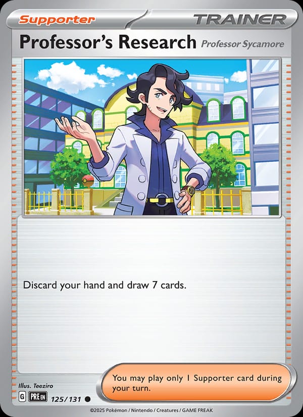 Professor's Research 125/131 Prismatic Evolutions Pokémon card