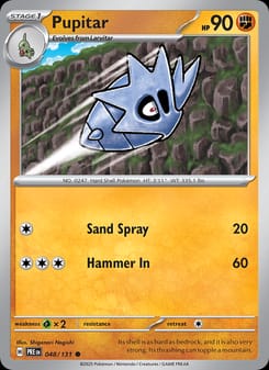 Pupitar 048/131 Common – Prismatic Evolutions Pokémon card