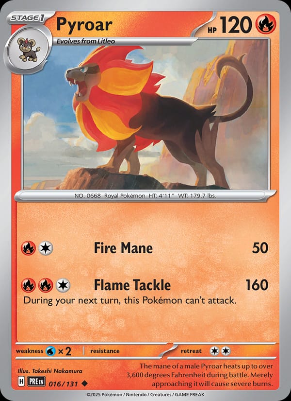 Pyroar 016/131 Prismatic Evolutions Pokémon card