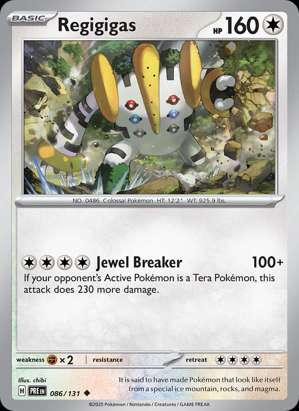 Regigigas 086/131 Prismatic Evolutions Pokémon card