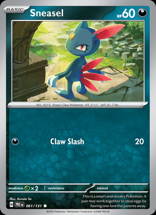 Sneasel 061/131 Prismatic Evolutions Pokémon card