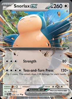 Snorlax ex 076/131 Double Rare – Prismatic Evolutions Pokémon card