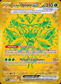 Teal Mask Ogerpon ex 177/131 Hyper Rare – Prismatic Evolutions Pokémon card