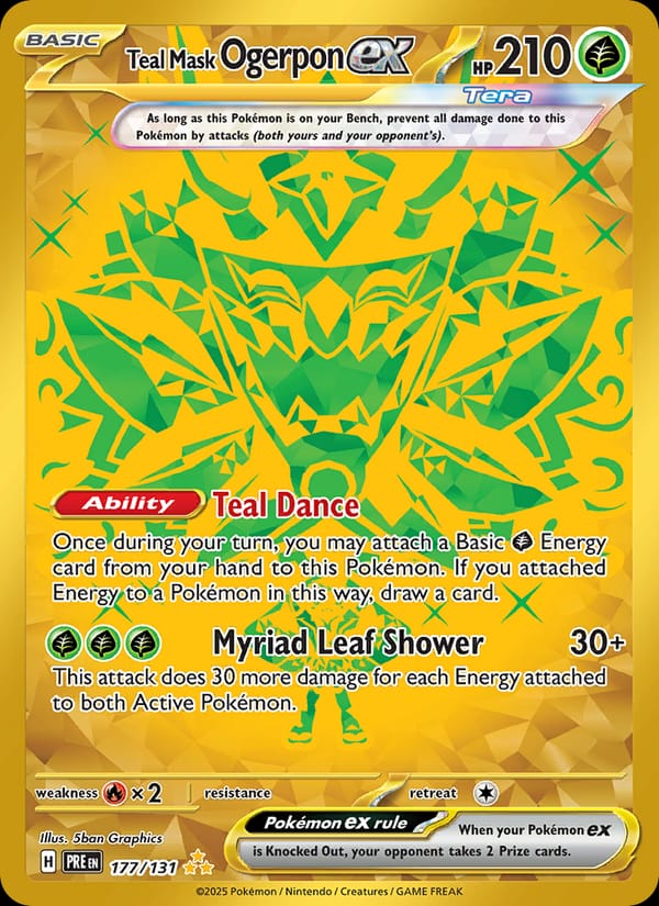 Teal Mask Ogerpon ex 177/131 Prismatic Evolutions Pokémon card