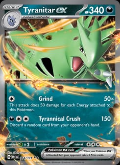 Tyranitar ex 064/131 Double Rare – Prismatic Evolutions Pokémon card
