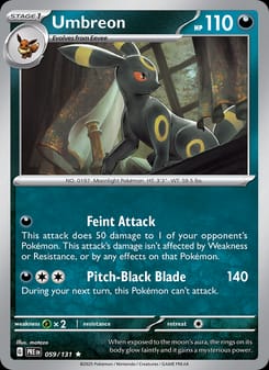 Umbreon 059/131 Rare – Prismatic Evolutions Pokémon card