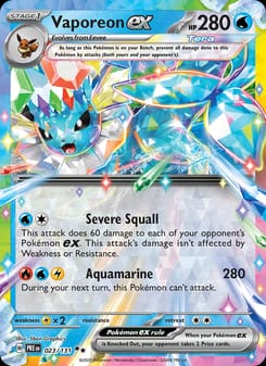 Vaporeon ex 023/131 Double Rare – Prismatic Evolutions Pokémon card