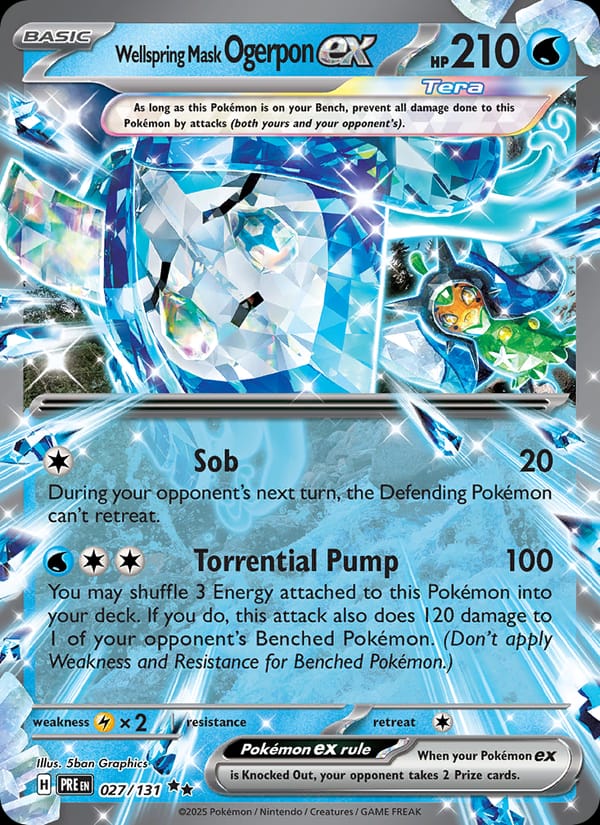Wellspring Mask Ogerpon ex 027/131 Prismatic Evolutions Pokémon card