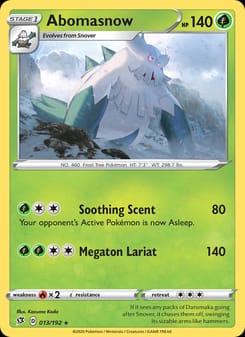 Abomasnow 013/192 Rare – Rebel Clash Pokémon card