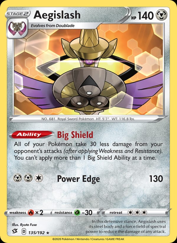 Aegislash 135/192 Rebel Clash Pokémon card