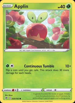 Applin 020/192 Common – Rebel Clash Pokémon card