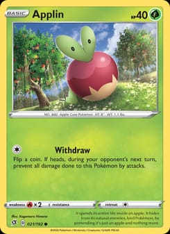 Applin 021/192 Common – Rebel Clash Pokémon card