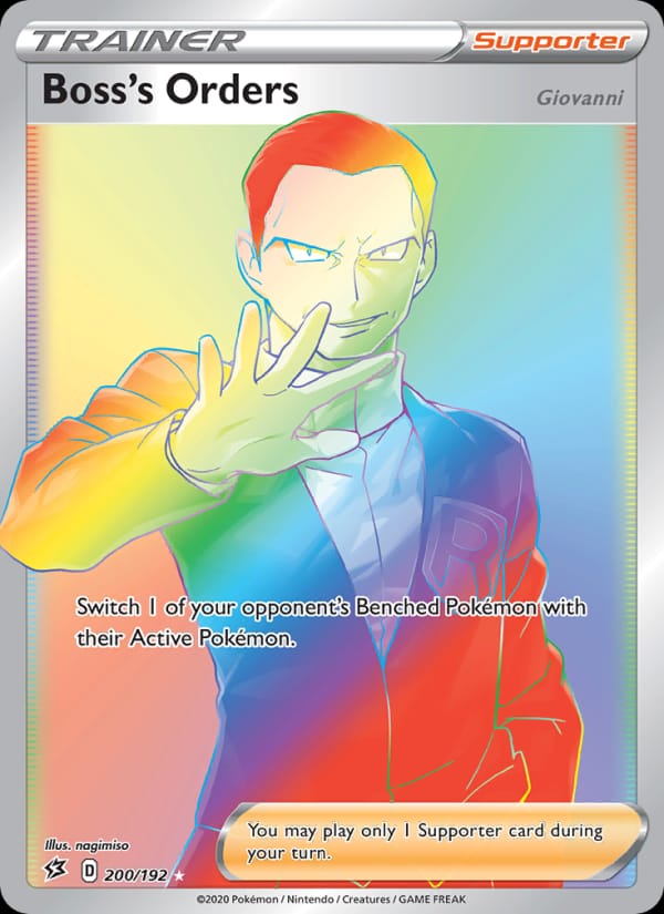 Boss's Orders (Giovanni) 200/192 Rebel Clash Pokémon card