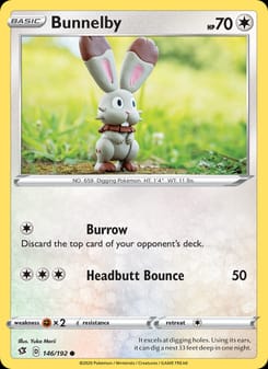 Bunnelby 146/192 Common – Rebel Clash Pokémon card