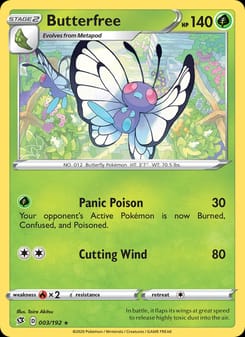 Butterfree 003/192 Rare – Rebel Clash Pokémon card