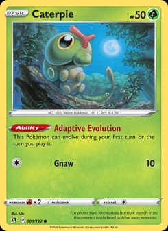 Caterpie 001/192 Common – Rebel Clash Pokémon card