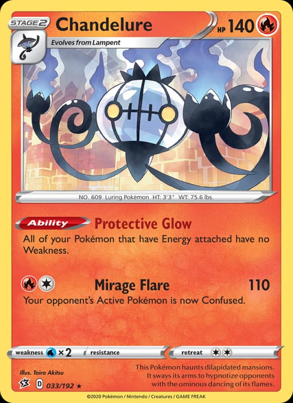 Chandelure 033/192 Rebel Clash Pokémon card
