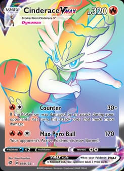 Cinderace VMAX 194/192 Secret Rare – Rebel Clash Pokémon card