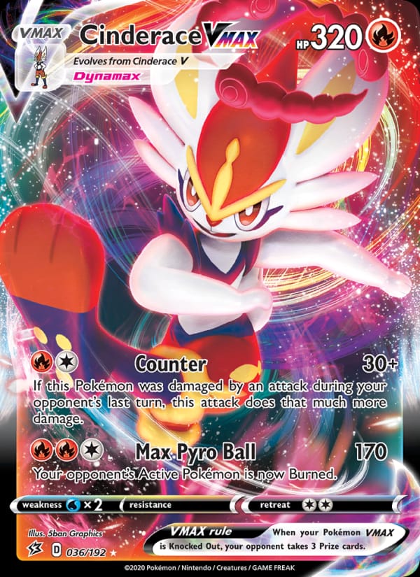 Cinderace VMAX 036/192 Rebel Clash Pokémon card