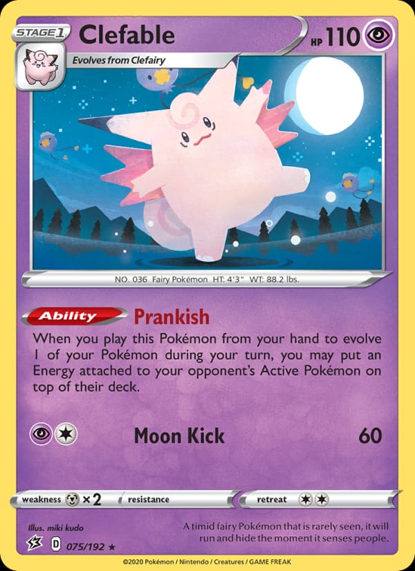Clefable 075/192 Rebel Clash Pokémon card