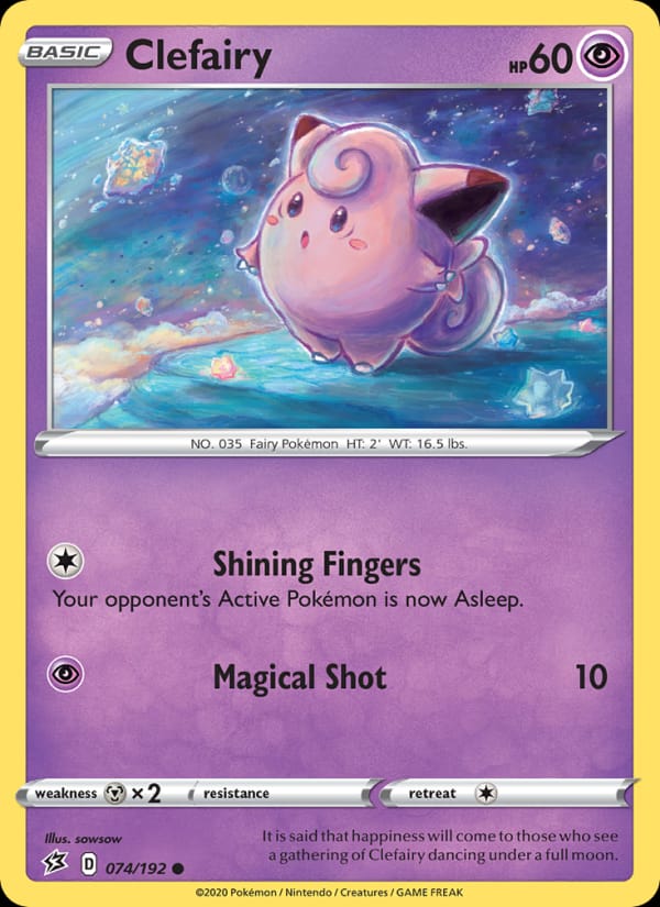 Clefairy 074/192 Rebel Clash Pokémon card