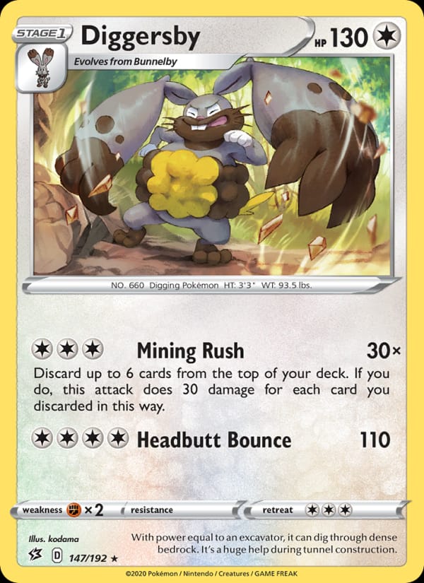 Diggersby 147/192 Rebel Clash Pokémon card