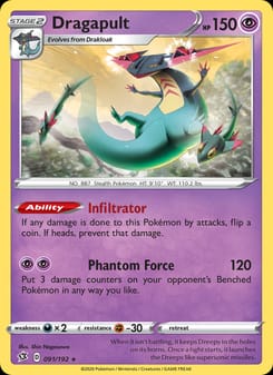 Dragapult 091/192 Holo Rare – Rebel Clash Pokémon card