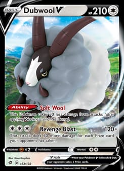 Dubwool V 153/192 Ultra Rare – Rebel Clash Pokémon card