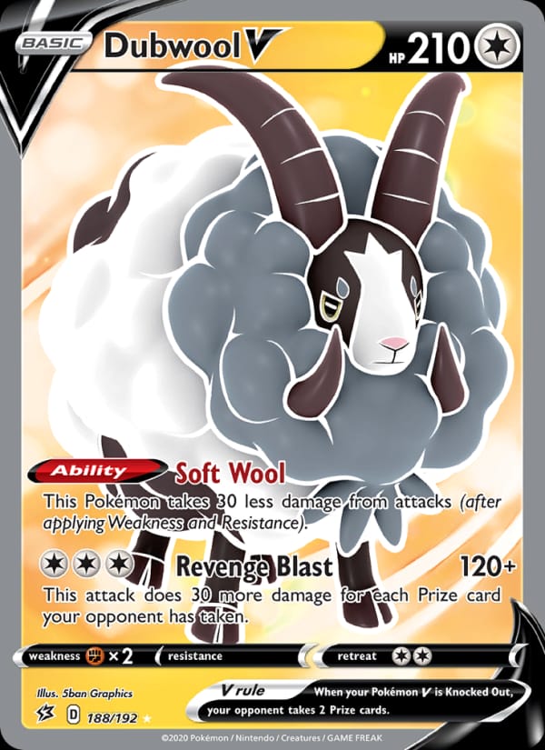 Dubwool V 188/192 Rebel Clash Pokémon card