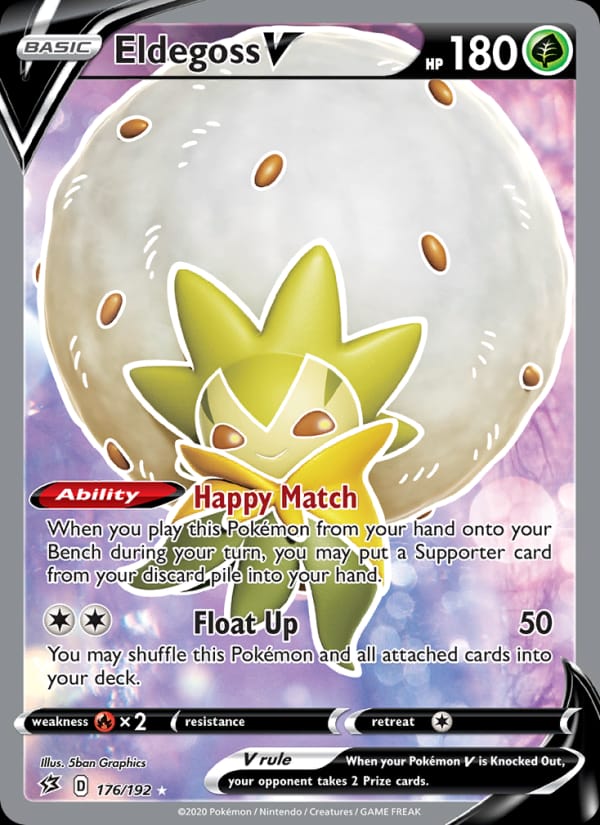 Eldegoss V 176/192 Rebel Clash Pokémon card