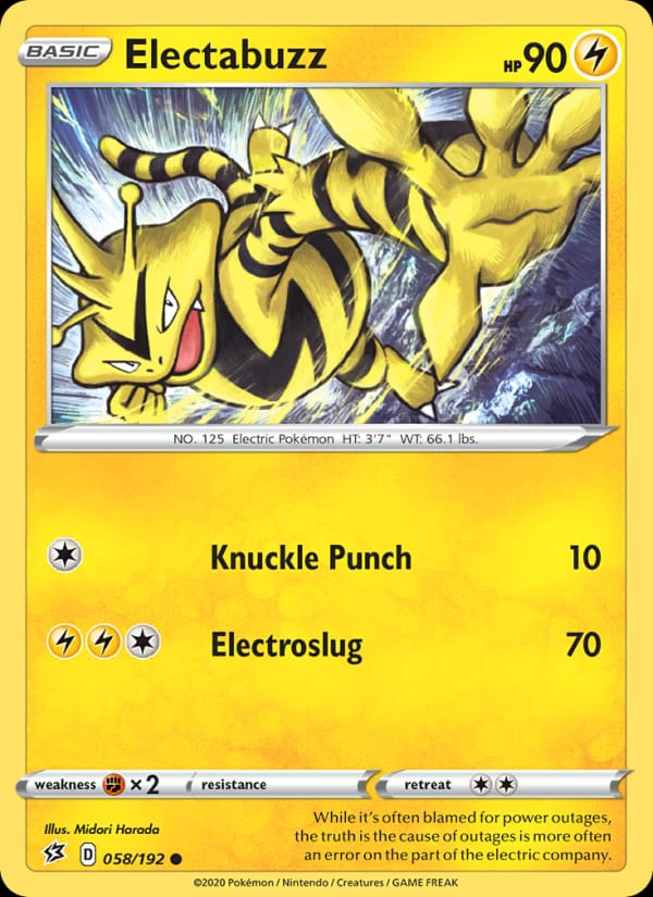 Electabuzz 058/192 Rebel Clash Pokémon card