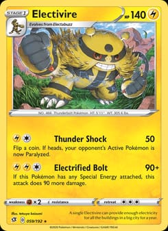 Electivire 059/192 Rare – Rebel Clash Pokémon card