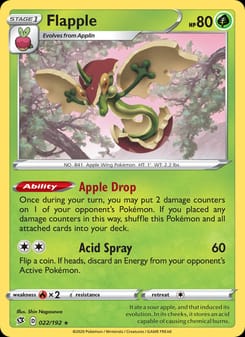 Flapple 022/192 Holo Rare – Rebel Clash Pokémon card