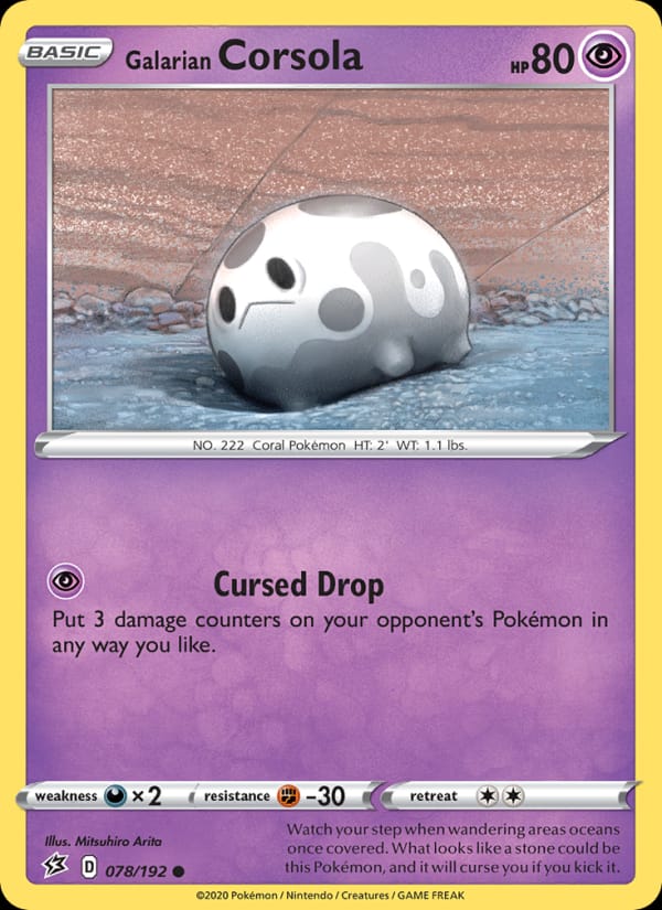 Galarian Corsola 078/192 Rebel Clash Pokémon card