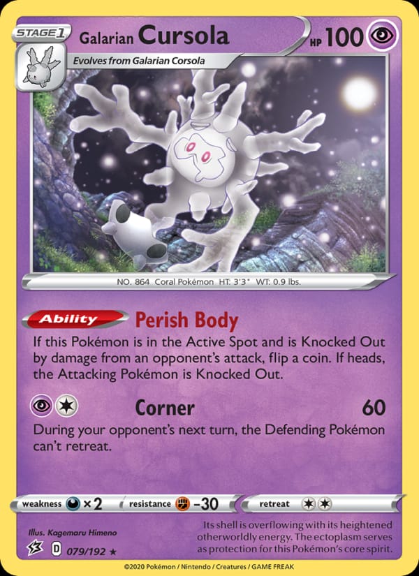 Galarian Cursola 079/192 Rebel Clash Pokémon card