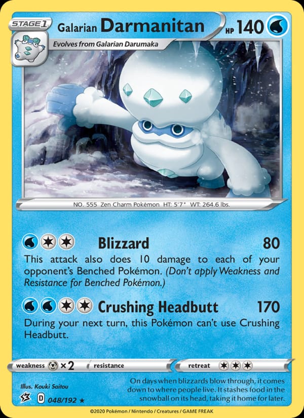 Galarian Darmanitan 048/192 Rebel Clash Pokémon card