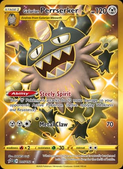 Galarian Perrserker 205/192 Secret Rare – Rebel Clash Pokémon card