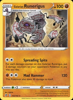 Galarian Runerigus 102/192 Rare – Rebel Clash Pokémon card