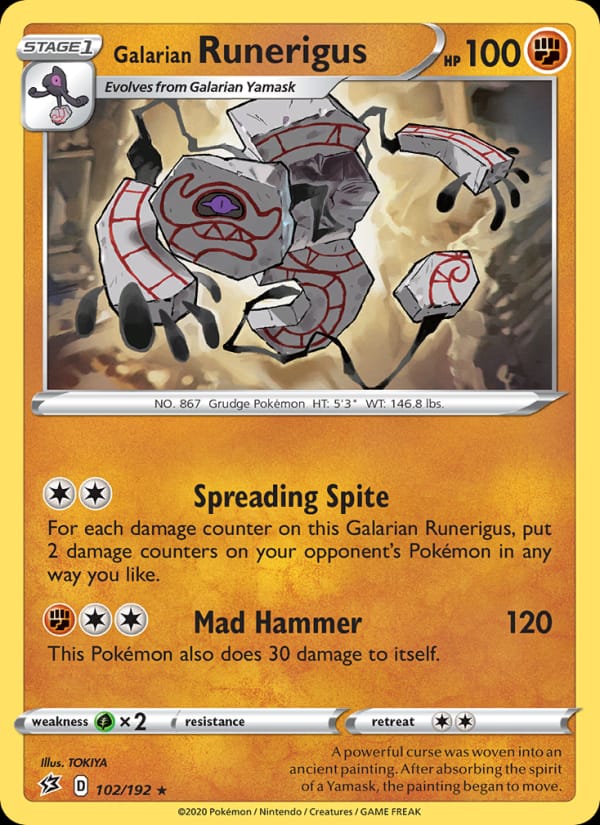 Galarian Runerigus 102/192 Rebel Clash Pokémon card