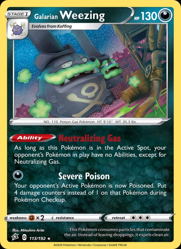 Galarian Weezing 113/192 Rebel Clash Pokémon card