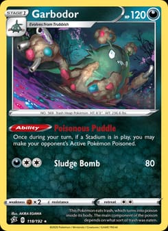 Garbodor 118/192 Rare – Rebel Clash Pokémon card